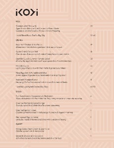 Reading a restaurant menu